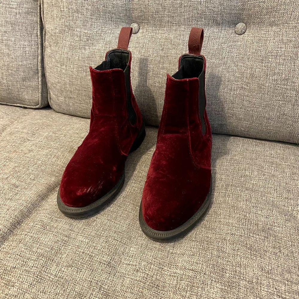 Dr. Marten Velvet Chelsea boots | Red | Size 9